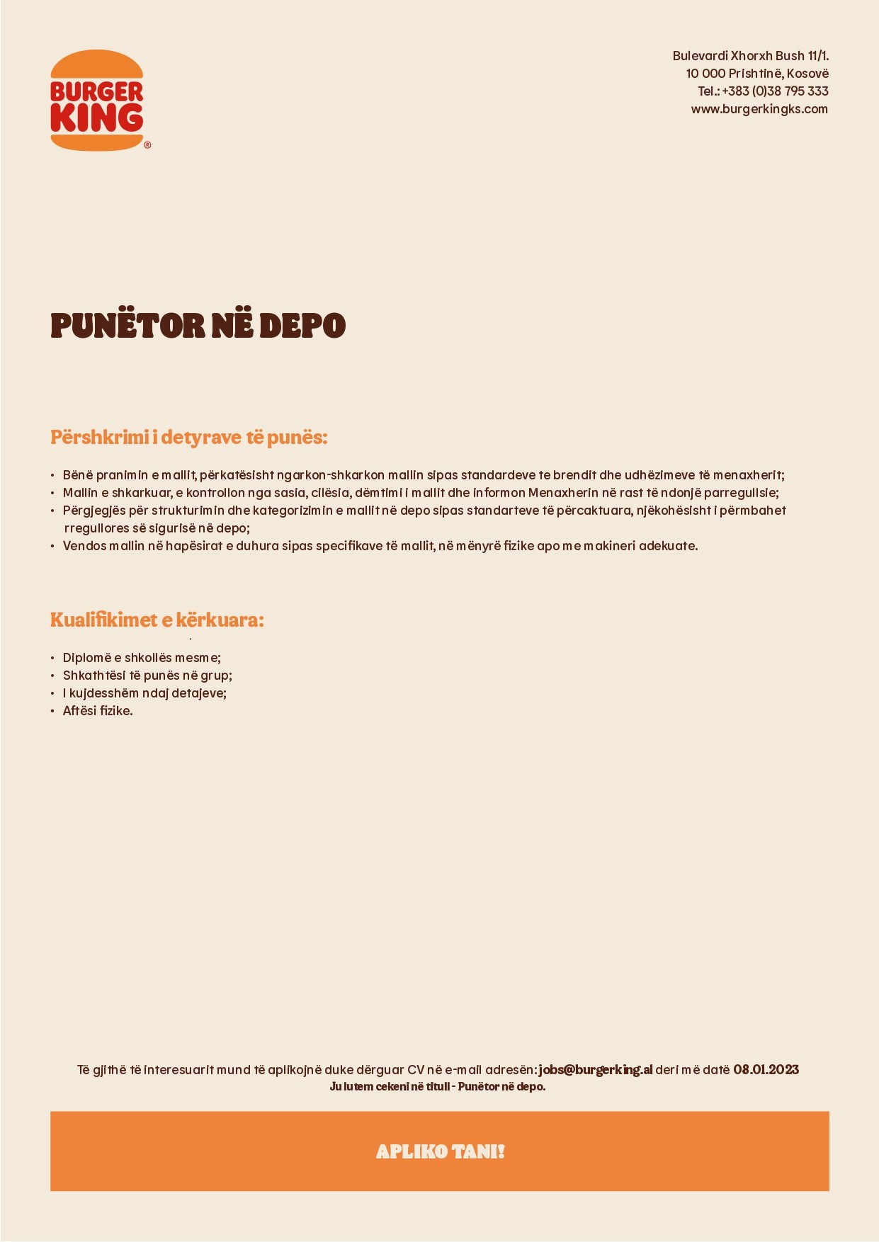 PUNËTOR NË DEPO